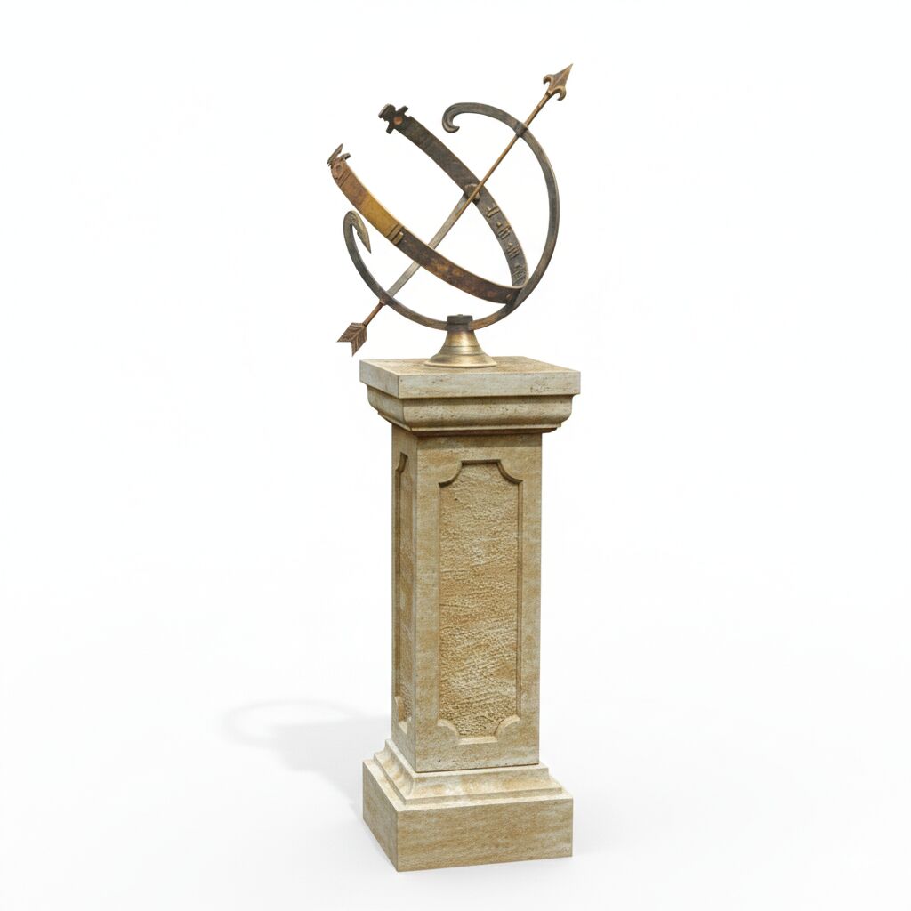  Garten Sonnenuhr & Sandstein Säule - Skaphe