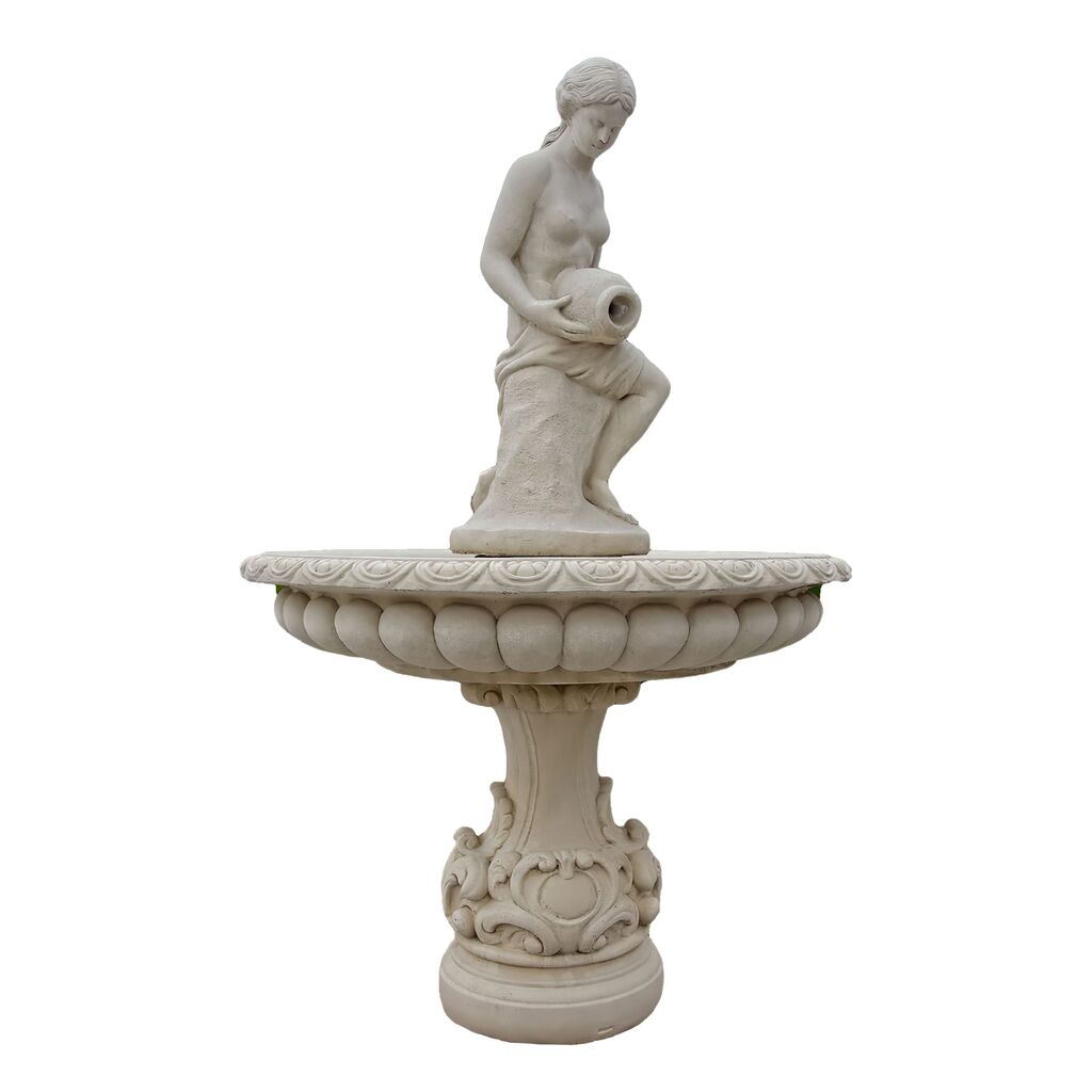  Garten Springbrunnen Aus Steinguss Mit Dekorativer Frauenfigur - Rosella