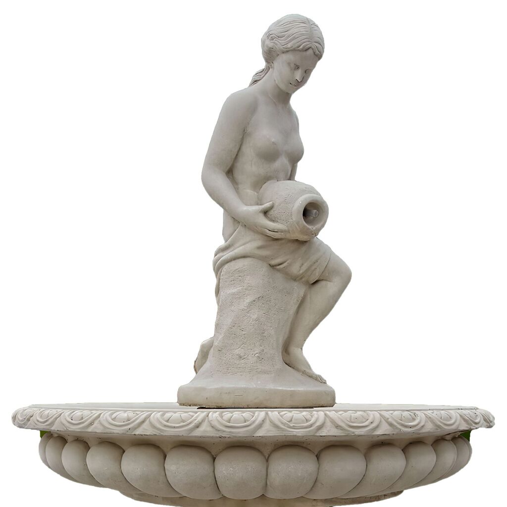  Garten Springbrunnen Aus Steinguss Mit Dekorativer Frauenfigur - Rosella