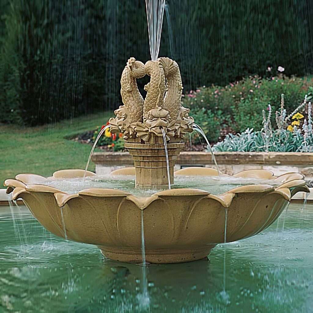  Garten Springbrunnen Sandstein Groß - Loto Delfino