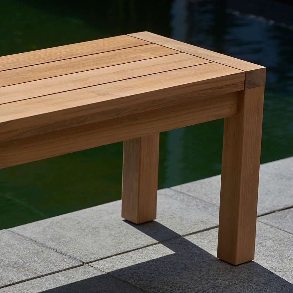  Gartenbank Ohne Arm- & Rückenlehne - Teakholz - Lucy Sitzbank
