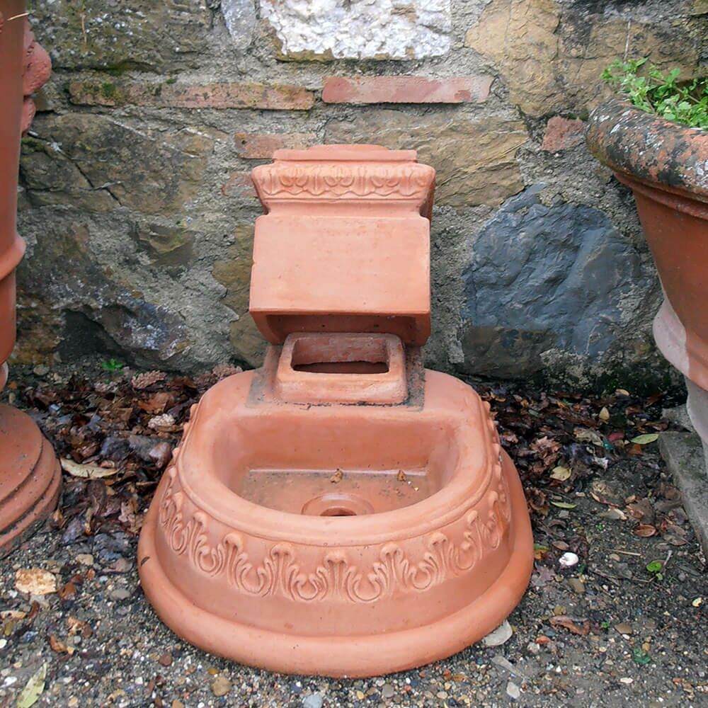  Gartenbrunnen Aus Terrakotta Mit Säule - Silvestro