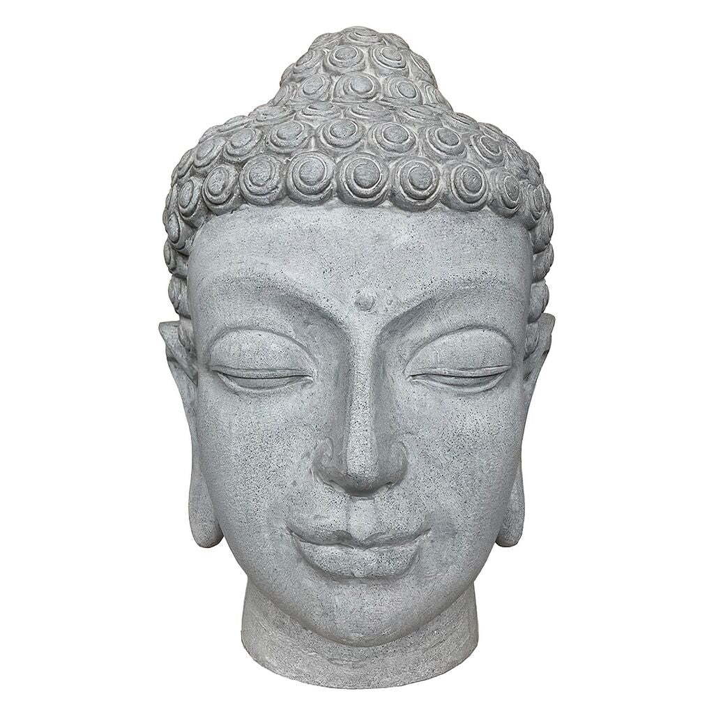 Gartendeko Buddha Kopf Aus Polystone - Zement Optik - Apricale