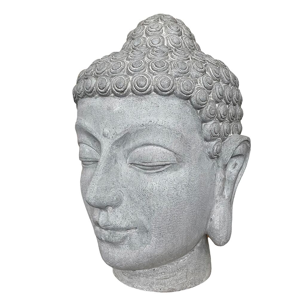  Gartendeko Buddha Kopf Aus Polystone - Zement Optik - Apricale