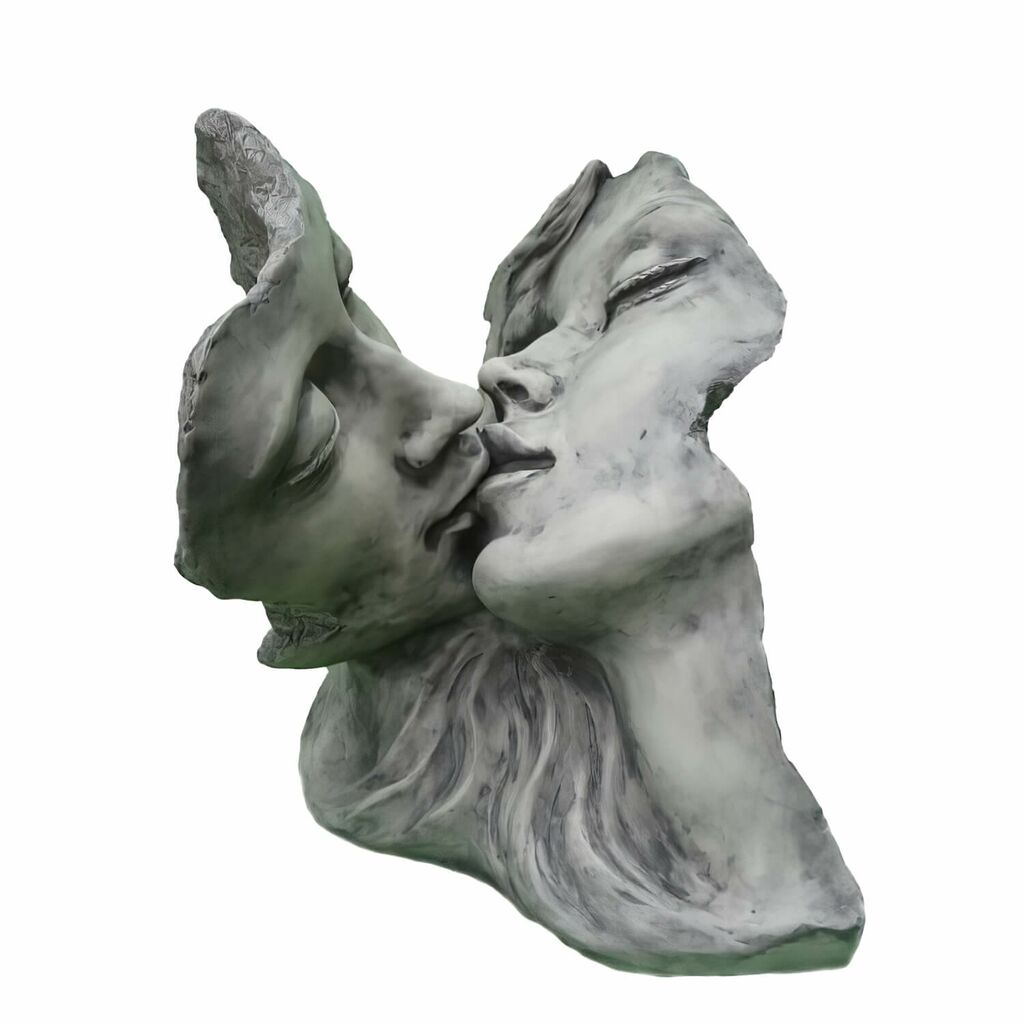  Gartenfigur Küssendes Paar - Büste Aus Steinguss - Romeo Und Julia