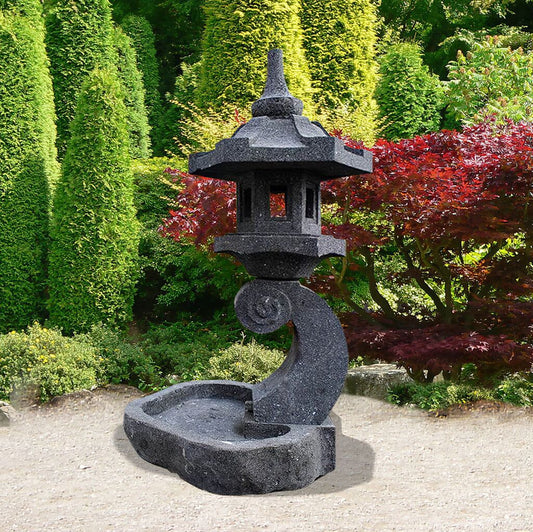  Gartenlaterne Mit Vogelbad Naturstein - Hadano