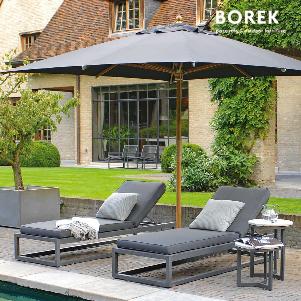  Gartenliege Von Borek - Aluminium - Dunkel Grau - Calcara Liege