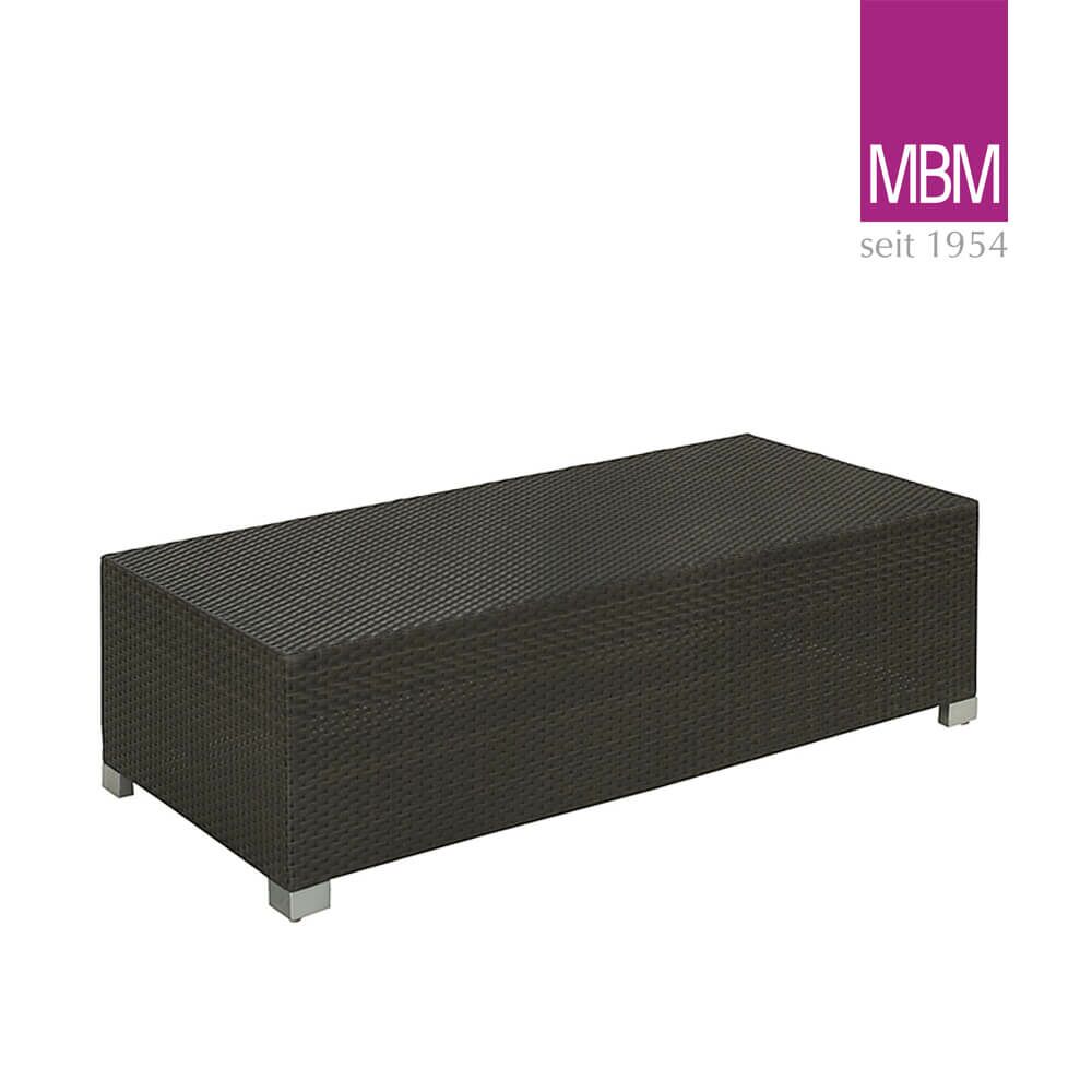  Gartenlounge Bank / Tisch Aus Alu & Polyrattan - Dunkelbraun - Bank/Loungetisch Combo/Bellini