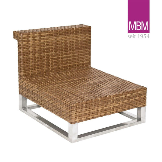  Gartenlounge Mittelmodul Aus Alu & Kunststoffgeflecht - Braun - MBM - Mittelmodul Madrigal