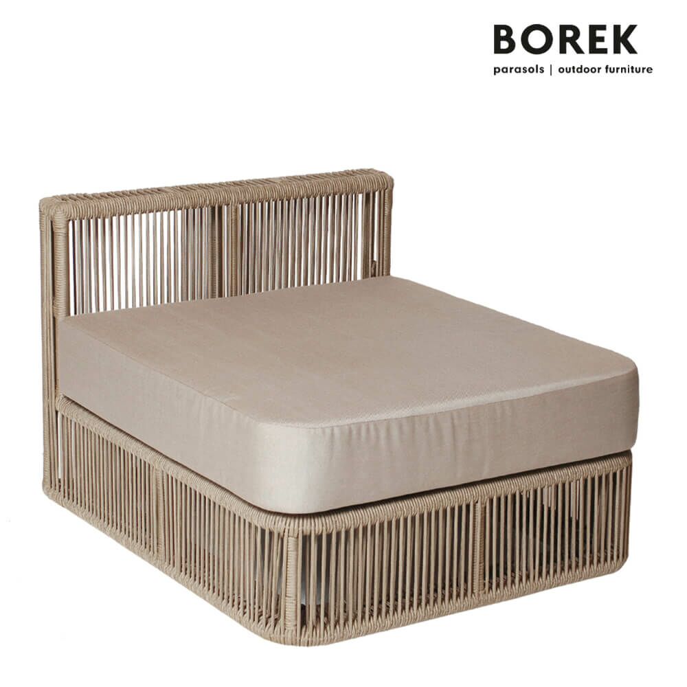  Gartenlounge Modul Mitte Von Borek - Aluminium - Mit Kissen - Beige - Lincoln Mittel-Sitzmodul