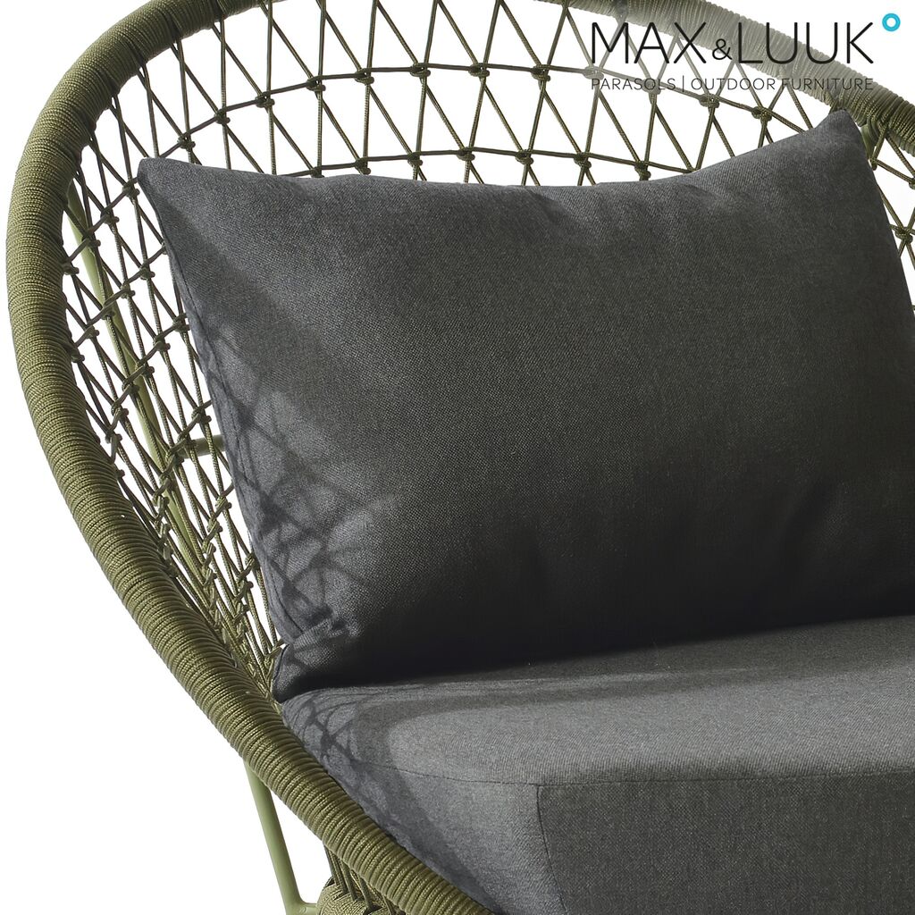  Gartenlounge Sessel Aus Alu & Seil Mit Kissen - Max&Luuk - Nora Loungesessel