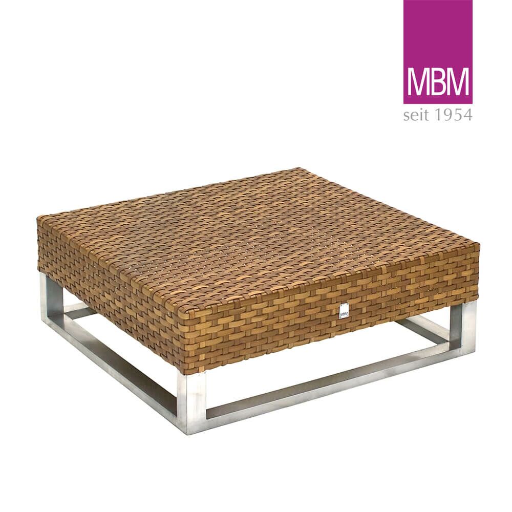  Gartenlounge Tisch Aus Alu & Kunststoffgeflecht - Braun - MBM - Loungetisch Madrigal