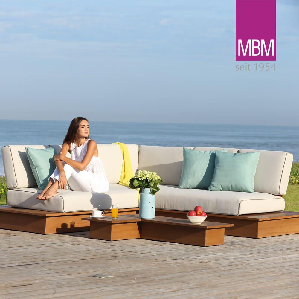  Gartenlounge Tisch Für Ecke In L-Form - Von MBM - Resysta Holzoptik - Braun - La Villa Loungetisch