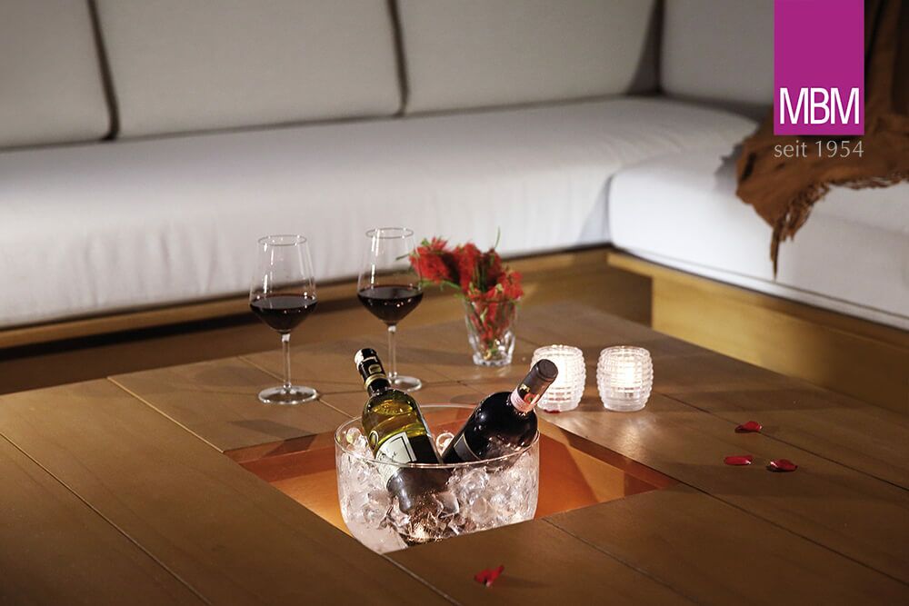  Gartenlounge Tisch Für Ecke In L-Form - Von MBM - Resysta Holzoptik - Braun - La Villa Loungetisch