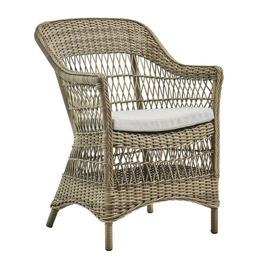  Gartensessel In Rattan Optik Mit Armlehnen In Antikgrau - Gartensessel Hedda