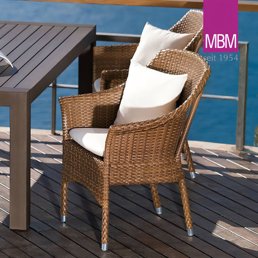  Gartensessel Stapelbar Von MBM - Alu & Geflecht - Braun - Sessel Balou