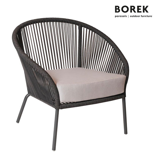  Gartensessel Von Borek - Aluminium - Mit Sitzkissen - Grau & Braun Meliert - Colette Klubsessel