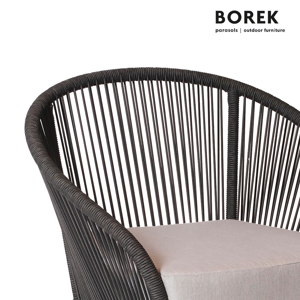  Gartensessel Von Borek - Aluminium - Mit Sitzkissen - Grau & Braun Meliert - Colette Klubsessel