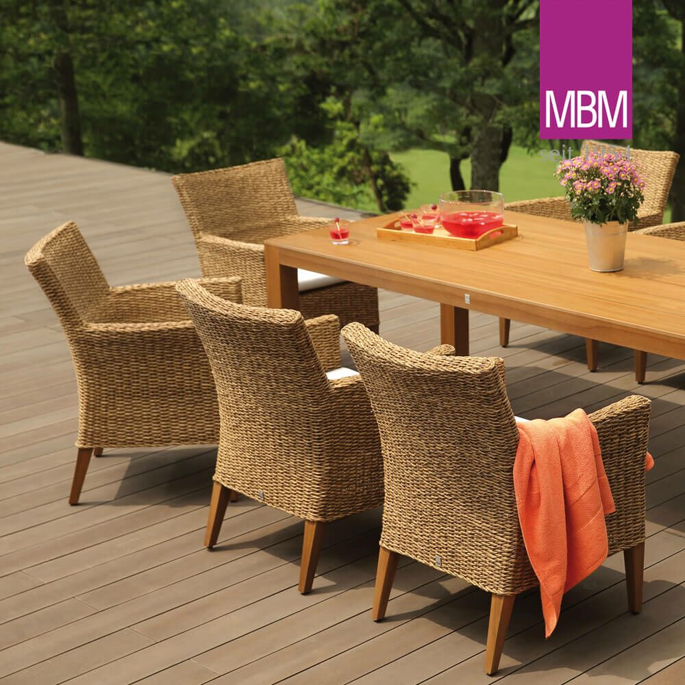  Gartensessel - Von MBM - Alu, Geflecht Polyrattan & Resysta - Braun - Sessel Madrigal