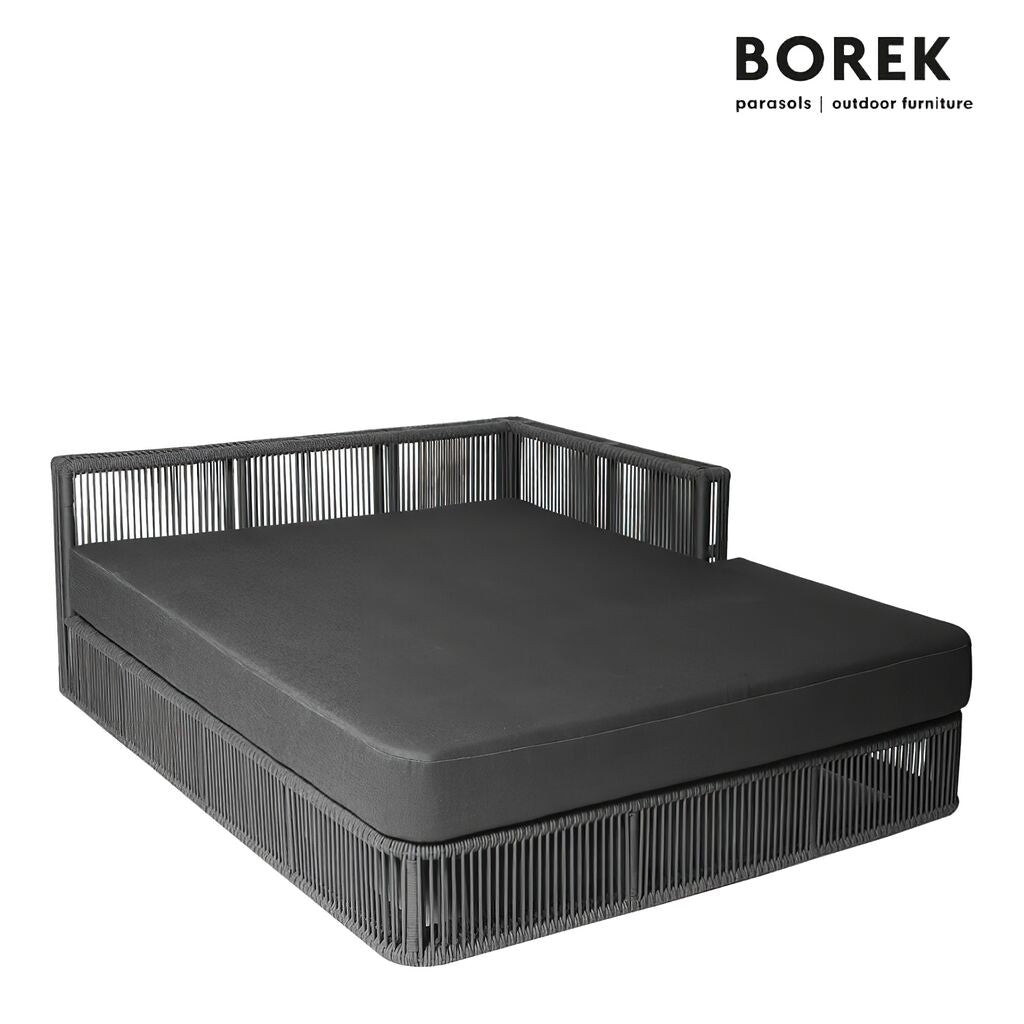  Gartensofa Von Borek - Aluminium - Mit Kissen Auflage - Grau - Lincoln Chaiselongue Links