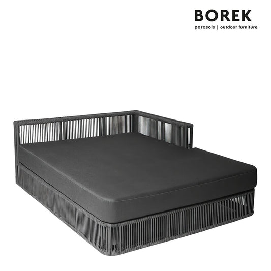  Gartensofa Von Borek - Aluminium - Mit Kissen Auflage - Grau - Lincoln Chaiselongue Links