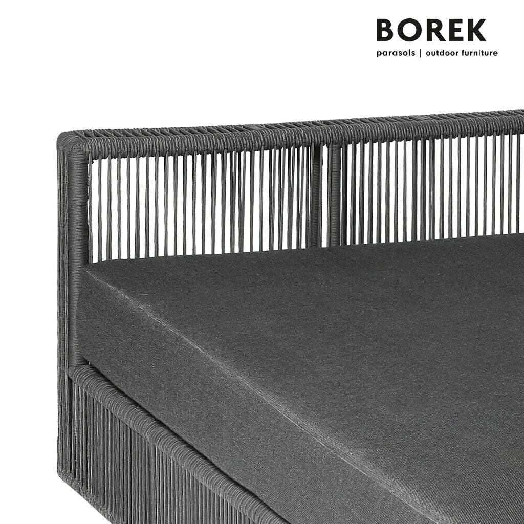  Gartensofa Von Borek - Aluminium - Mit Kissen Auflage - Grau - Lincoln Chaiselongue Links