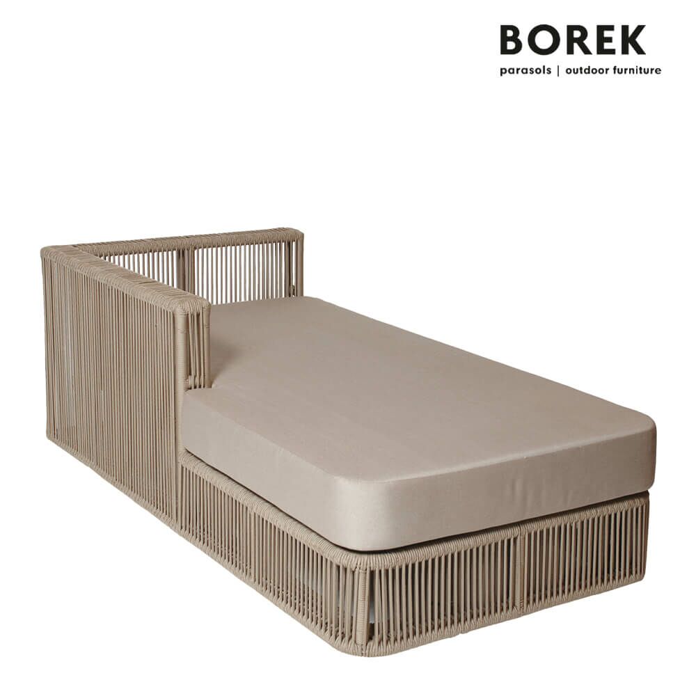  Gartensofa Von Borek - Aluminium - Mit Kissen - Beige - Lincoln Chaiselongue Rechts