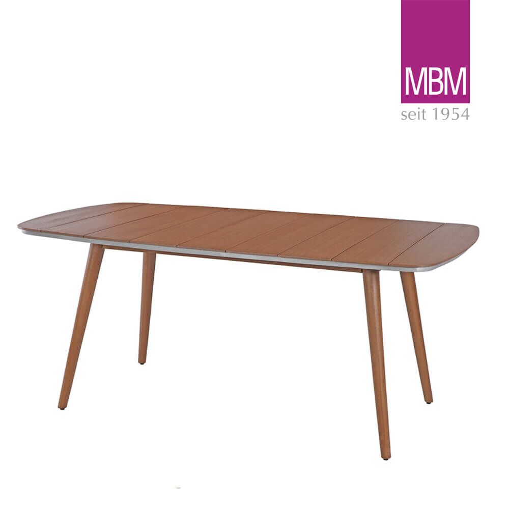  Gartentisch Rechteckig - MBM - Resysta & Aluminium - 100x180x76cm - UV-beständig - Tisch Iconic