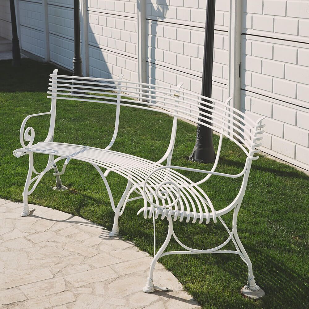  Gebogene Eisen Gartenbank Im Antiken Design - Gauvain