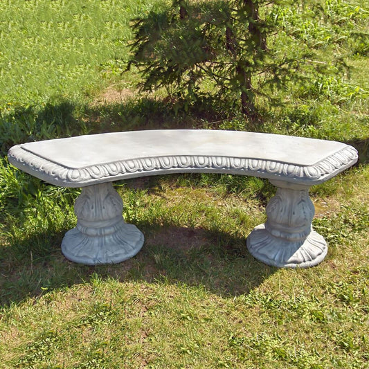  Gebogene Gartenbank Aus Steinguss Im Antik Stil - Sabathea