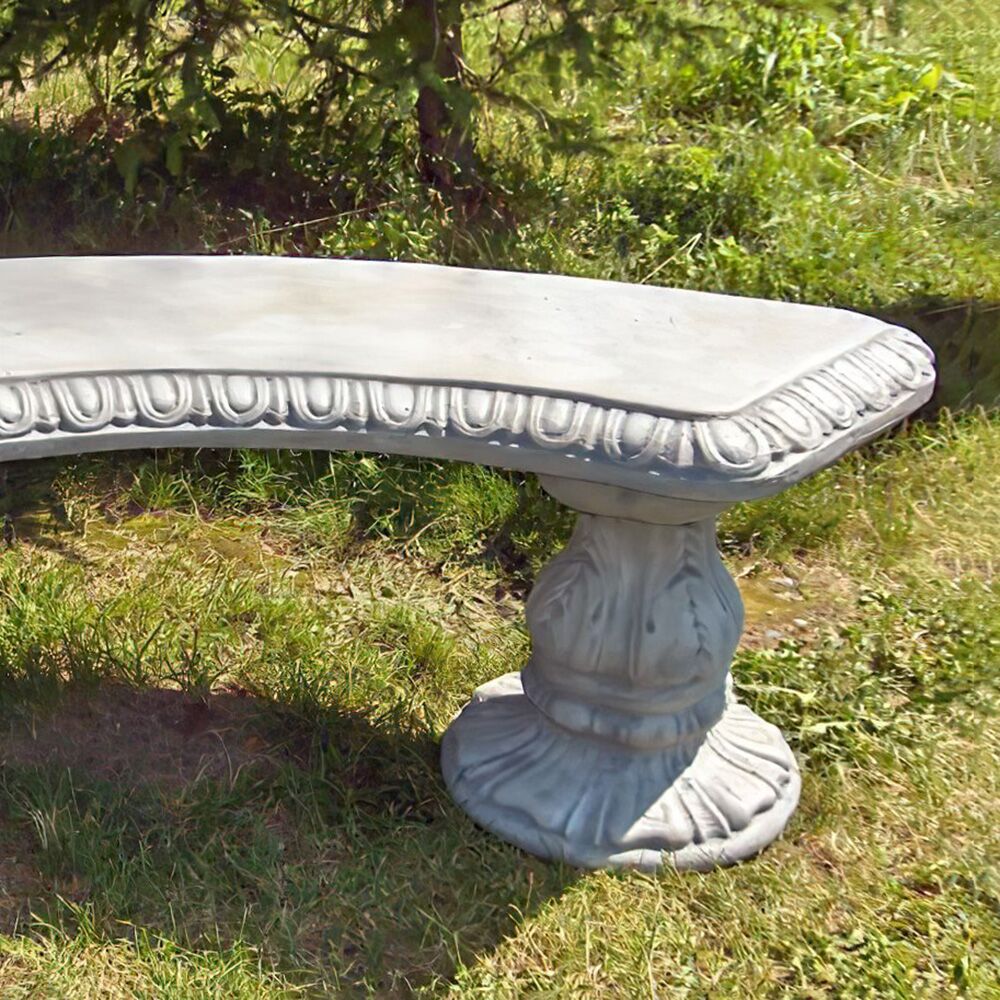  Gebogene Gartenbank Aus Steinguss Im Antik Stil - Sabathea
