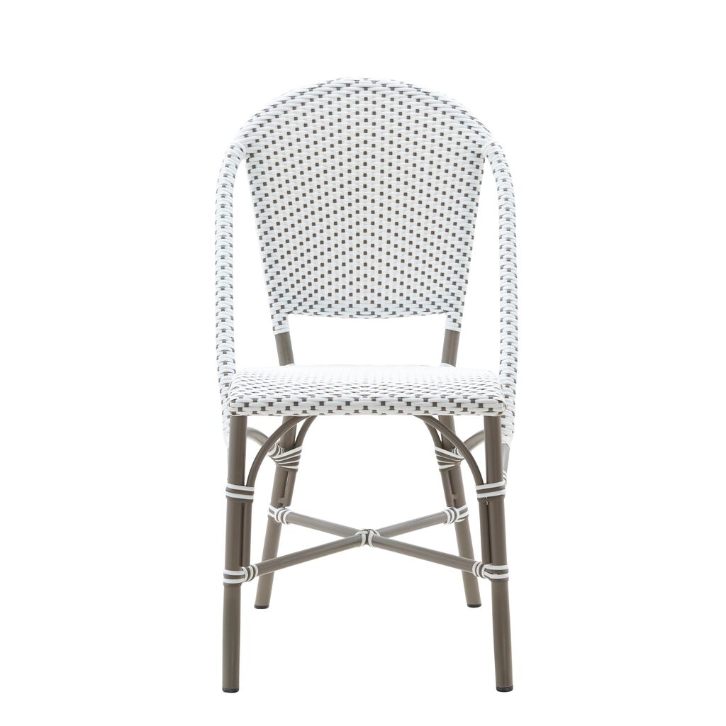  Geflechtstuhl Für Den Garten Mit Aluminium Gestell - Stapelbar - Gartenstuhl Risa