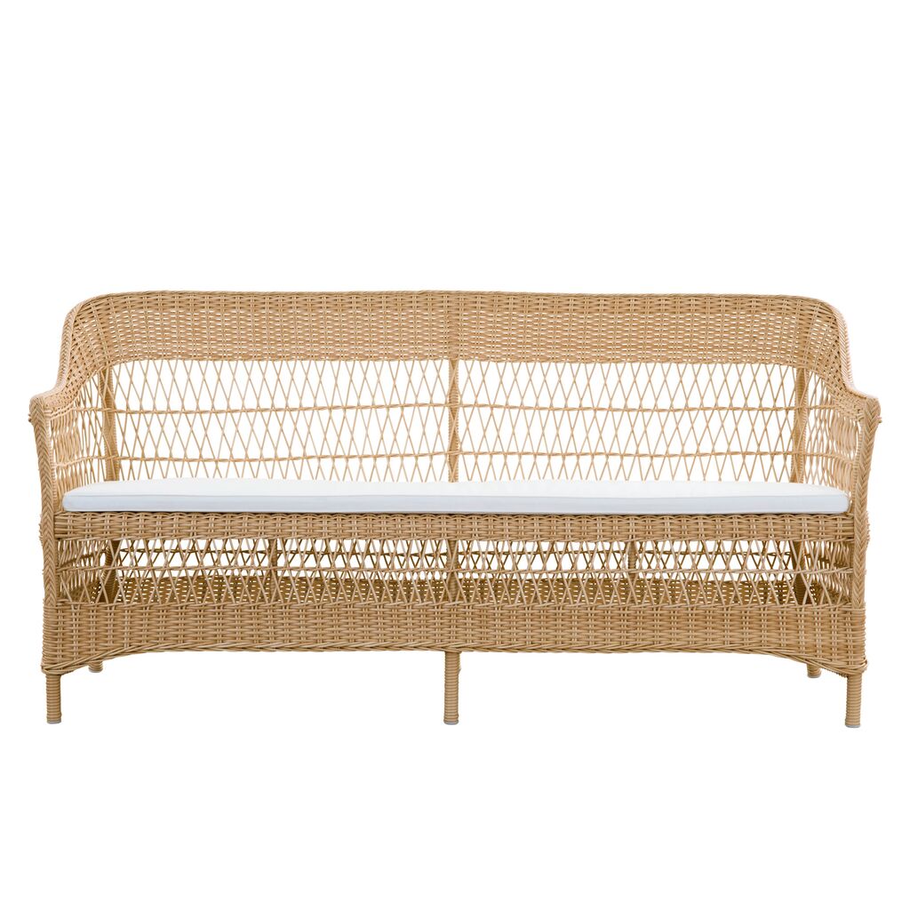  Geflochtenes Garten Loungesofa Für Drei Personen Aus Aluminium Und Wetterfestem Rattan - 3-Sitzer Hedda
