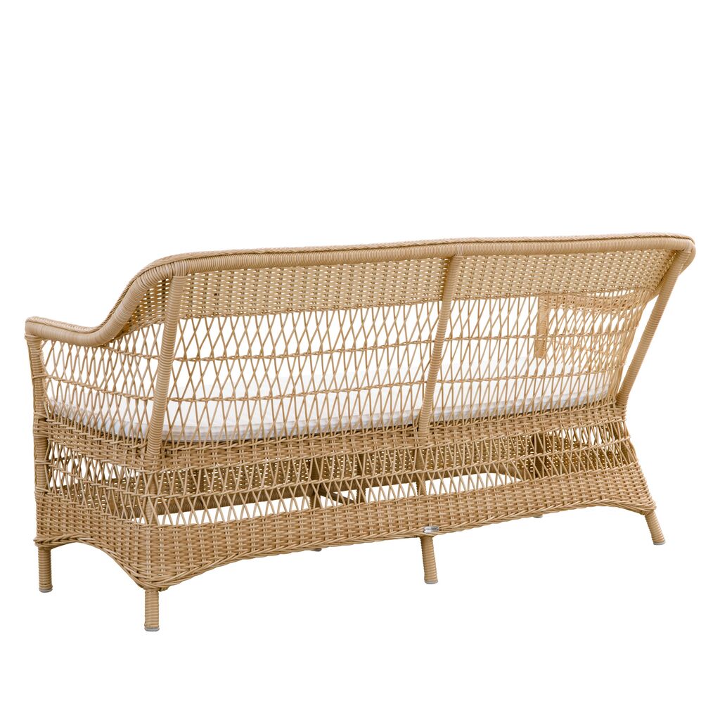  Geflochtenes Garten Loungesofa Für Drei Personen Aus Aluminium Und Wetterfestem Rattan - 3-Sitzer Hedda
