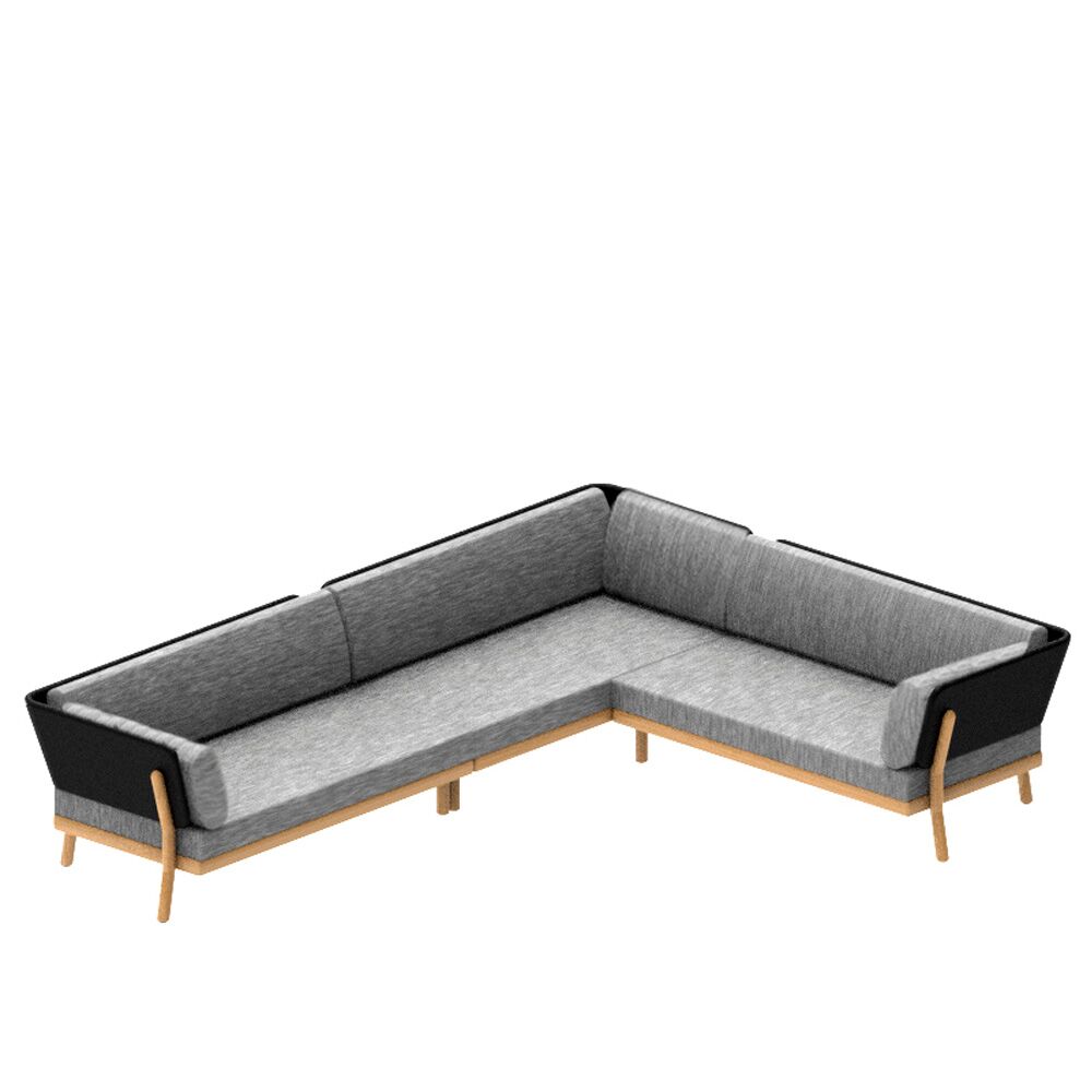  Gepolsterte Teakholz Loungebank Mit Armlehne - Claire Loungebank