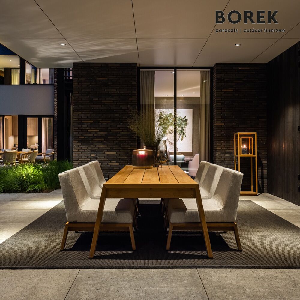  Gepolsterter Gartenstuhl Aus Teakholz Mit Rollen - Borek - Hybrid Stuhl