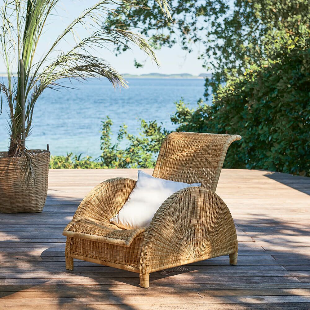  Geschwungener Relax-Sessel Für Terrasse Oder Garten In Natur - Relaxsessel Birte