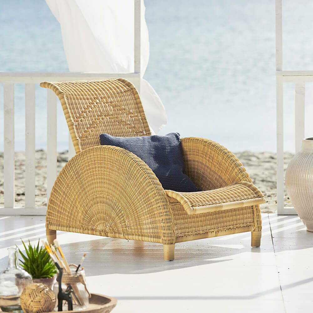  Geschwungener Relax-Sessel Für Terrasse Oder Garten In Natur - Relaxsessel Birte