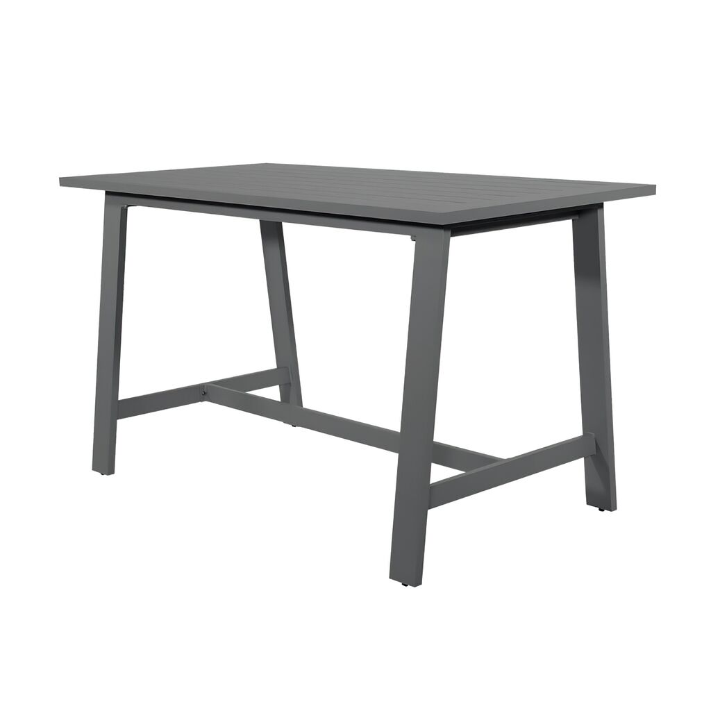  Graue 4-Sitzer Sitzgruppe Aus Aluminium - Bistroset Maggie