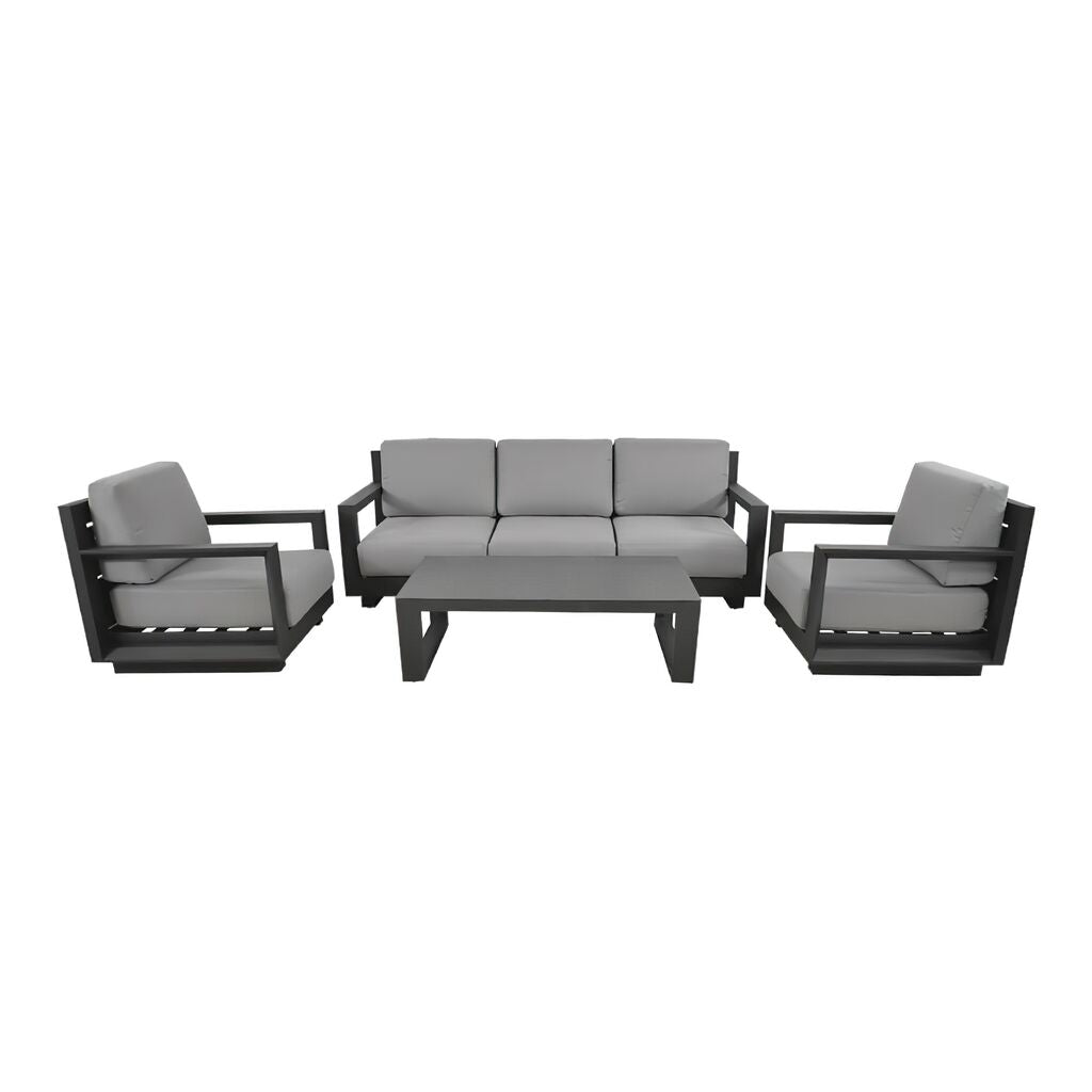  Graue 5-Sitzer Lounge Sitzgruppe Mit Tisch - Lounge Pharo