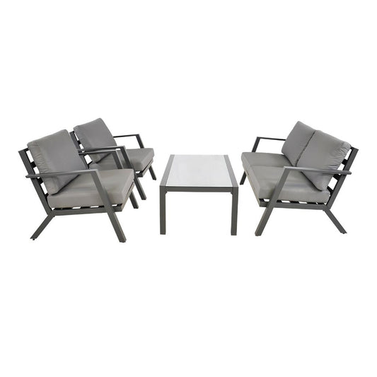  Graue Alu Loungeecke Für 4 Personen - Modern - Loungemöbel Elto