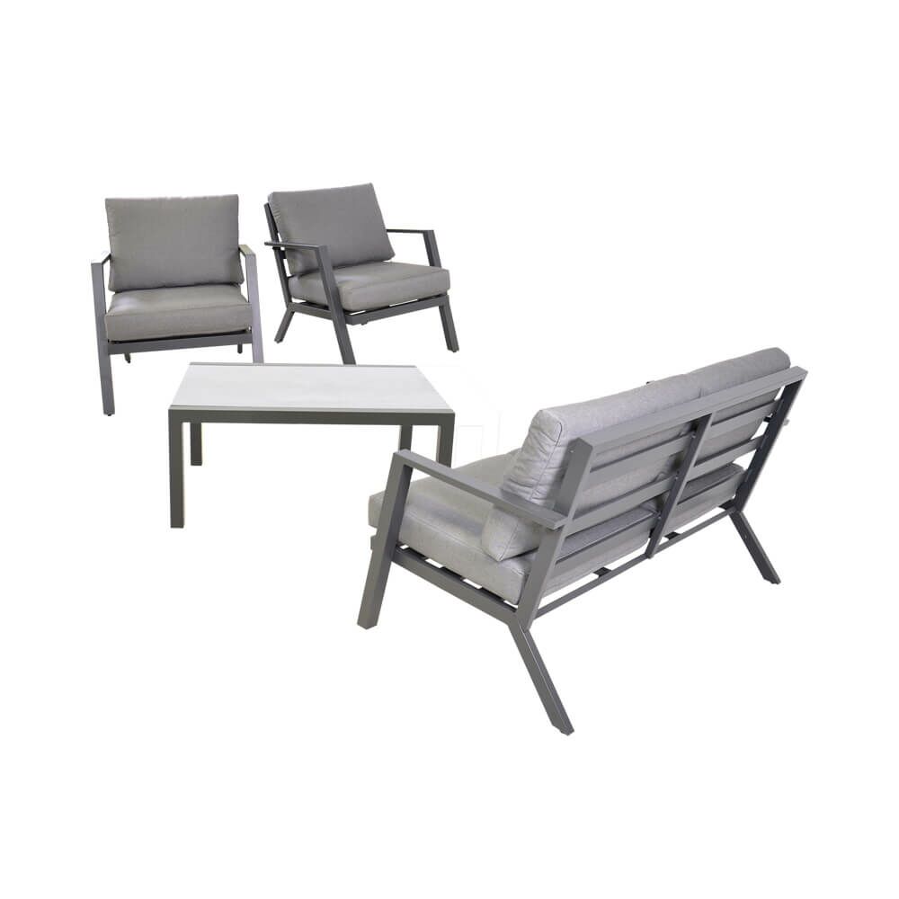  Graue Alu Loungeecke Für 4 Personen - Modern - Loungemöbel Elto
