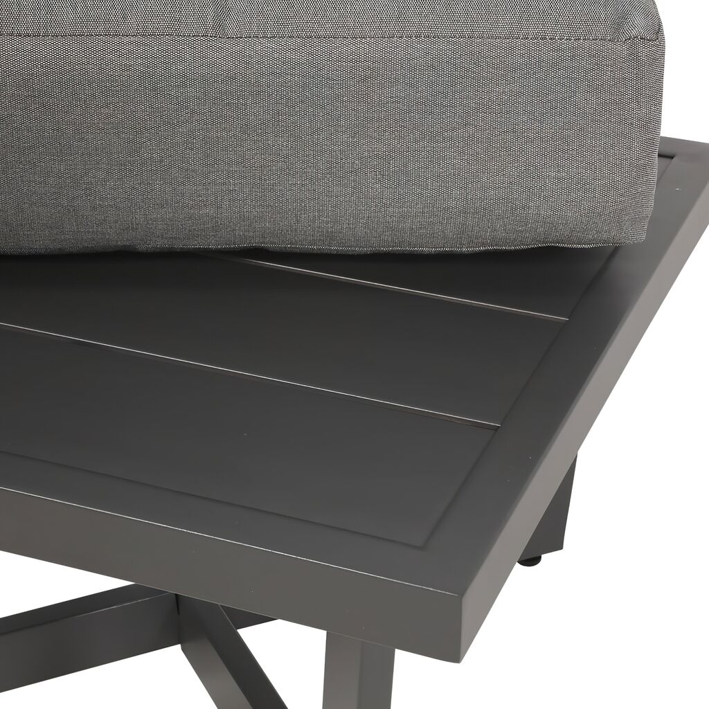  Grauer Alu-Loungehocker Mit Kissen - Gartenhocker Briun