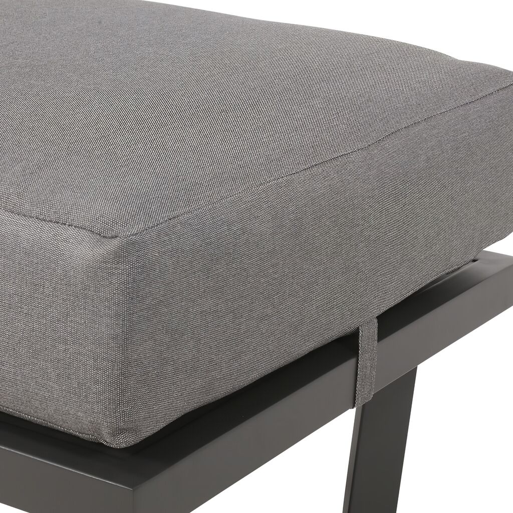  Grauer Alu-Loungehocker Mit Kissen - Gartenhocker Briun