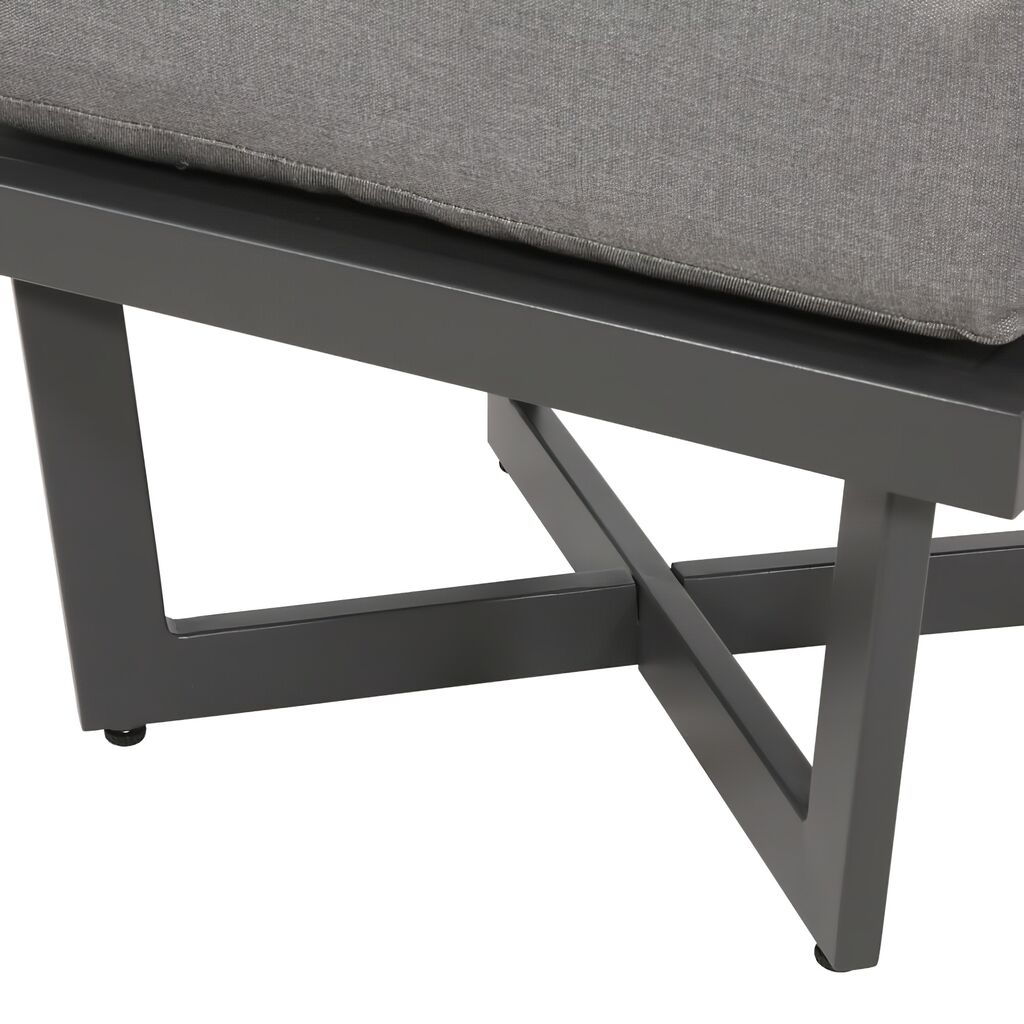  Grauer Alu-Loungehocker Mit Kissen - Gartenhocker Briun