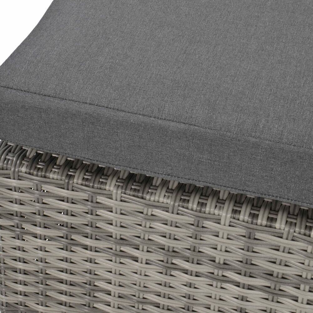  Grauer Gartenhocker Aus Polyrattan Mit Kissen - Hocker Irene