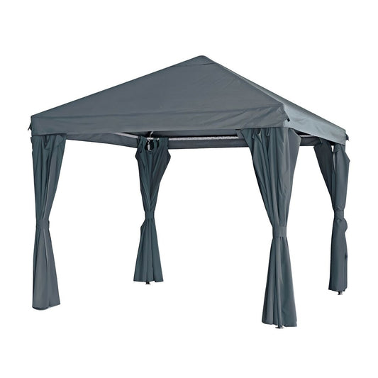  Grauer Gartenpavillon 300x300cm Mit Seitenteilen - Pavillon Rexor