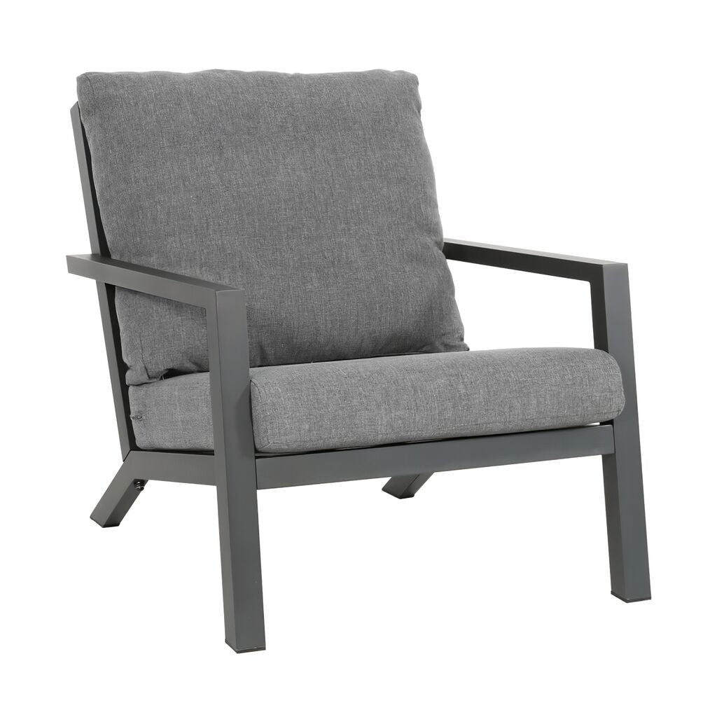  Grauer Gartensessel Aus Aluminium Mit Kissen - Loungestuhl Muran