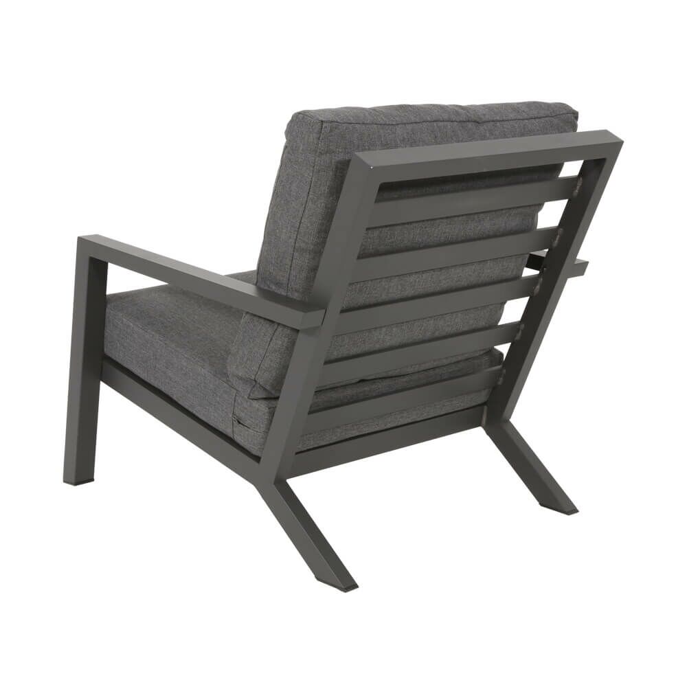  Grauer Gartensessel Aus Aluminium Mit Kissen - Loungestuhl Muran