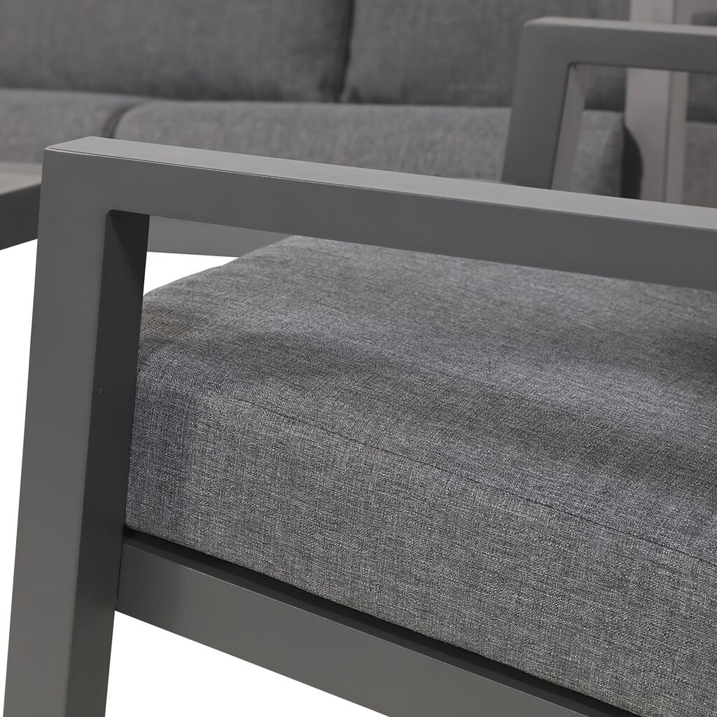  Grauer Gartensessel Aus Aluminium Mit Kissen - Loungestuhl Muran